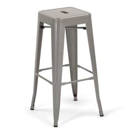 Atlas Commercial Products Titan Series Industrial Metal Bar Stool, Silver MBS9SLV